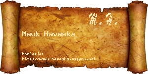 Mauk Havaska névjegykártya
